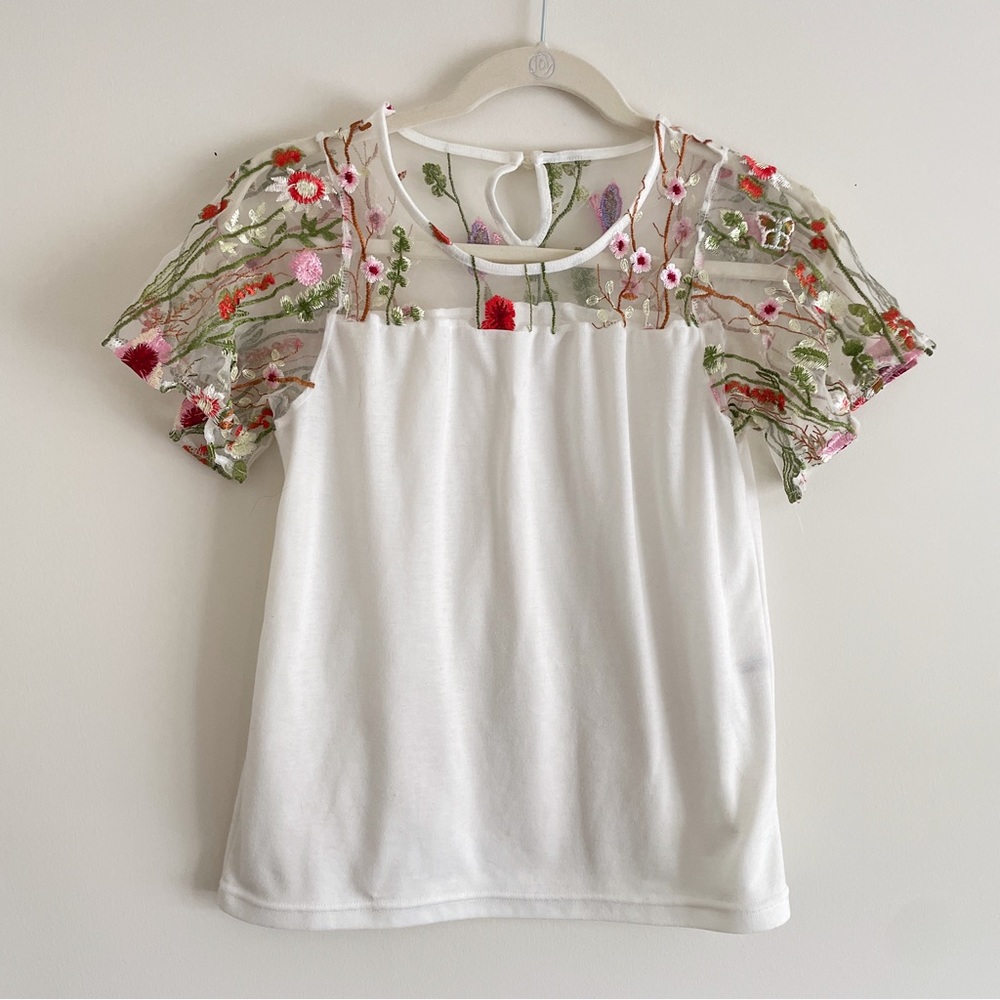 Floral Embroidery Shirt